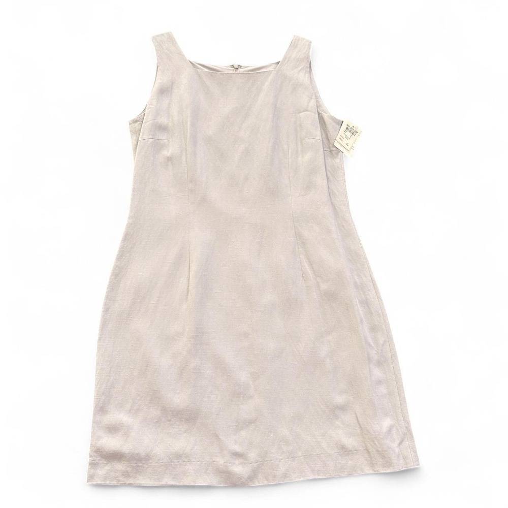 INC Womens Dress 12 Silk Linen sheath Vintage NWT 90s Minimalist Quiet Luxury